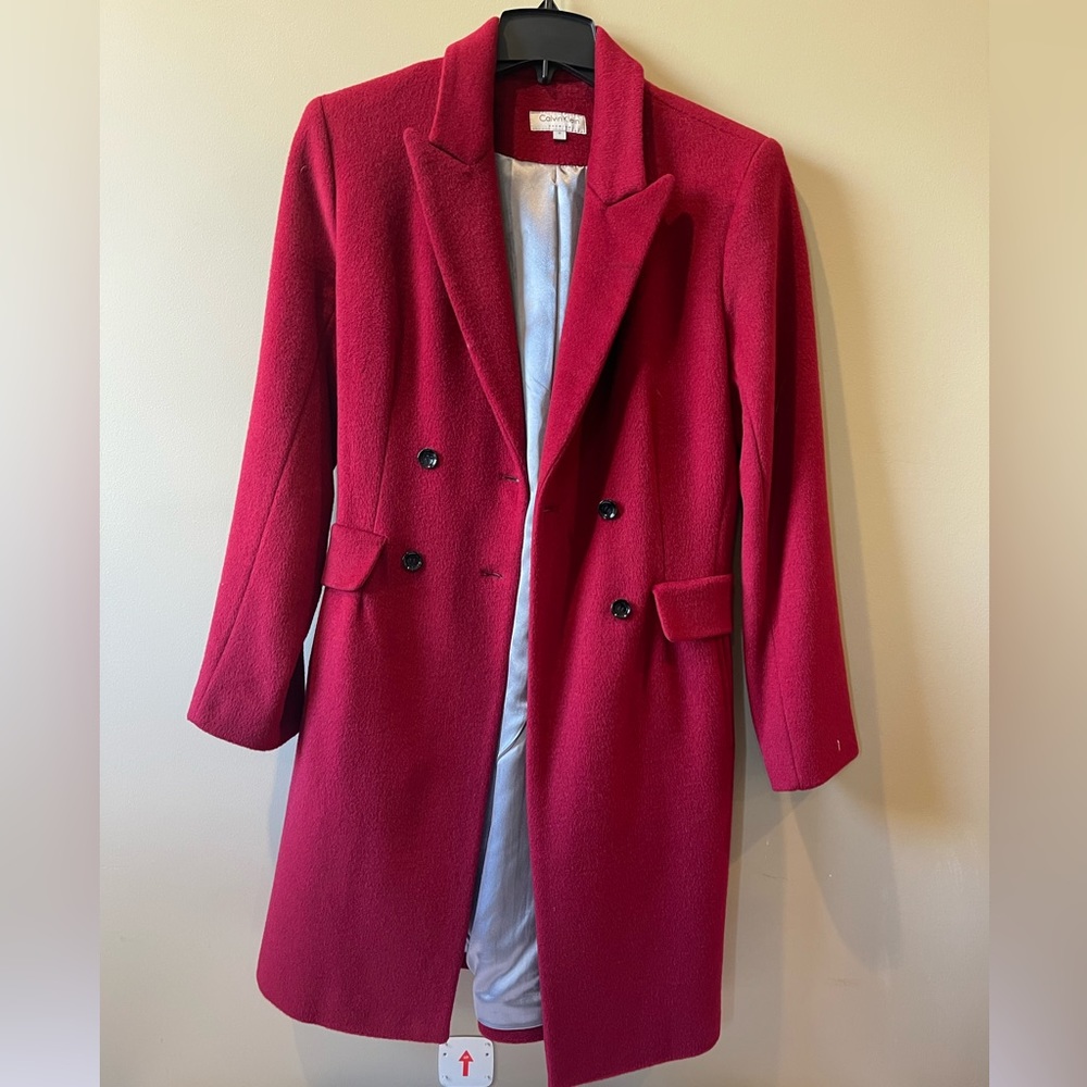 Calvin Klein Red Peacoat - Size 10